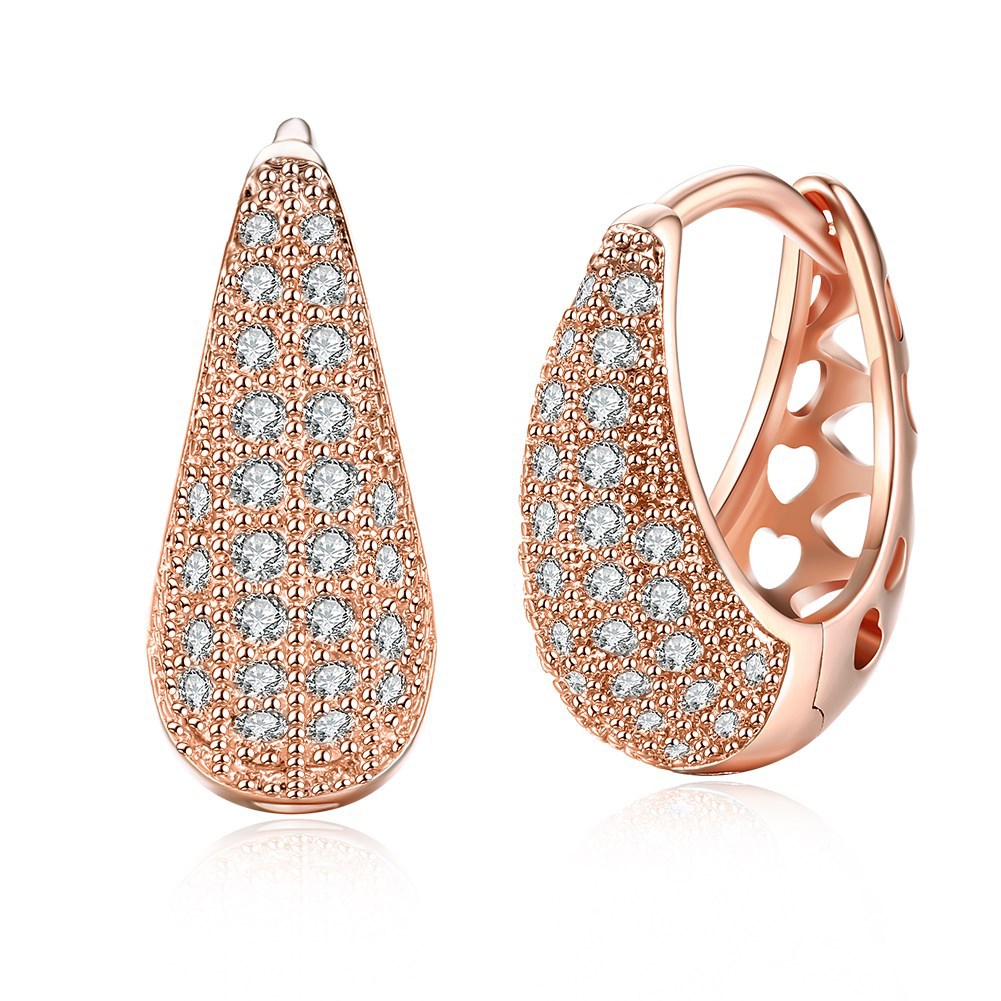Women's Fashion K Gold Diamond Earrings