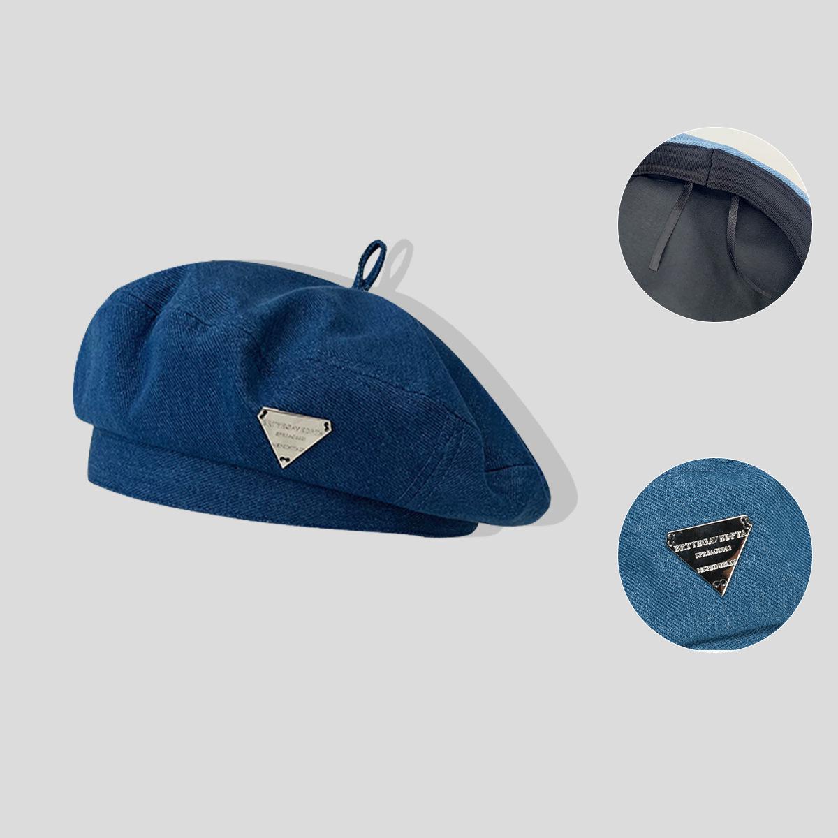 Japanese Ins Cowboy Beret Female Vintage Metal