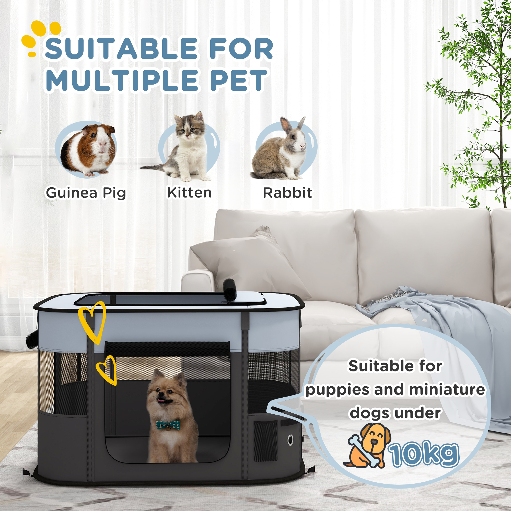 Foldable Dog Fence With Storage Bag, Suitable For Indoor And Outdoor Use detail photo 6