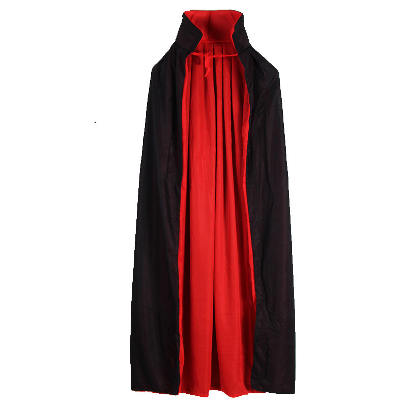 Halloween Black And Red Cloak Adult Double-sided Cloak Black Death Cloak Child Double-layer Cloak Vampire Cloak