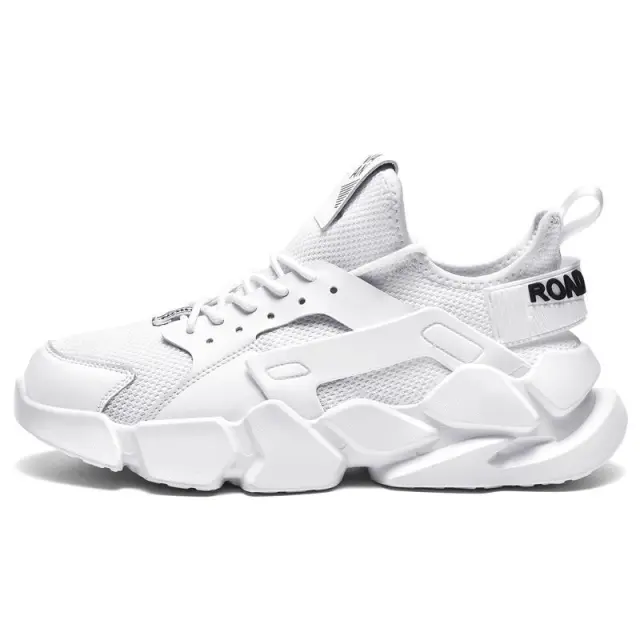 Sports Casual Breathable Fly Woven Mesh Old Shoes Thick Soled White Shoes White - Shop at LoveMi