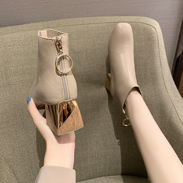 Ladies Fashion Back Zip Short Martin Boots