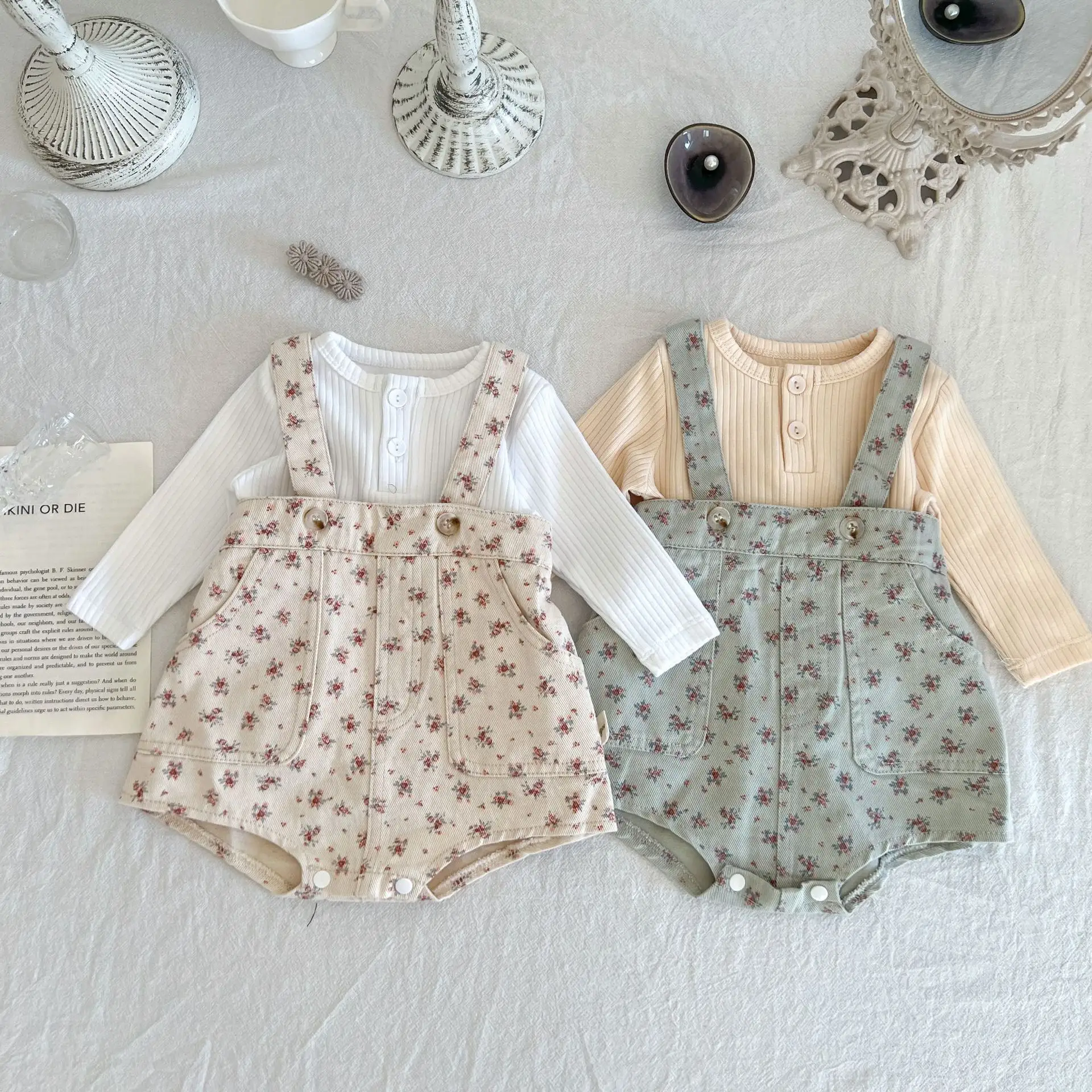 Autumn Children's Washed Soft Denim Overalls Romper
