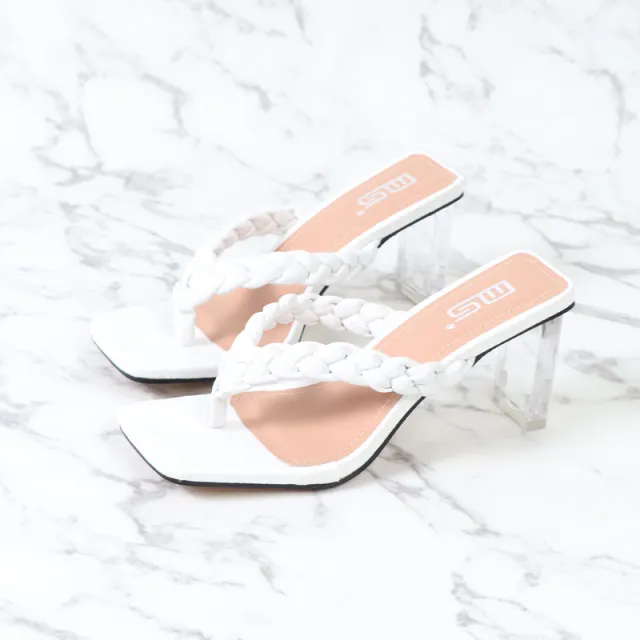 Summer New Style European And American Crystal Heel Comfortable Flip Flops White - Shop at LoveMi