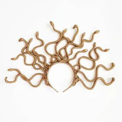 Snake-shaped Plastic Headband Decoration Props - Gold - View 1