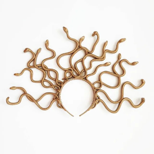 Snake shaped Plastic Headband Decoration Props Gold - Shop at LoveMi