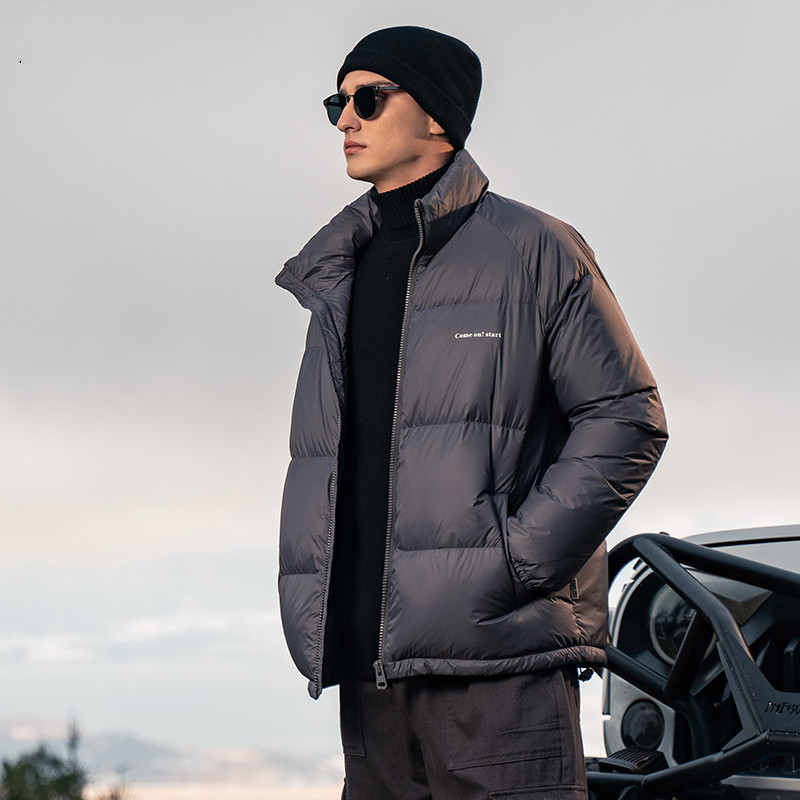 Stand-up Collar Down Jacket Solid Color Coat