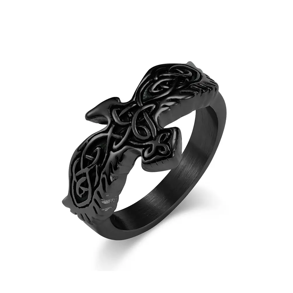 Nordic Wind Celtic Eternal Knot Eagle Titanium Steel Ring