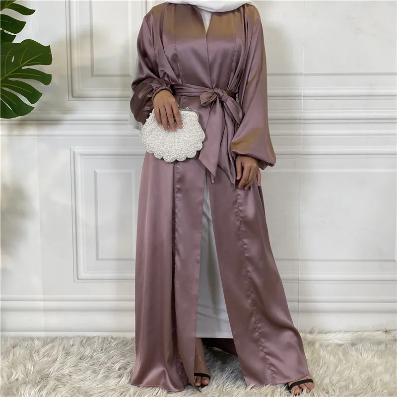 Fashionable Islamic Muslim Cardigan Robe - Leather Powder