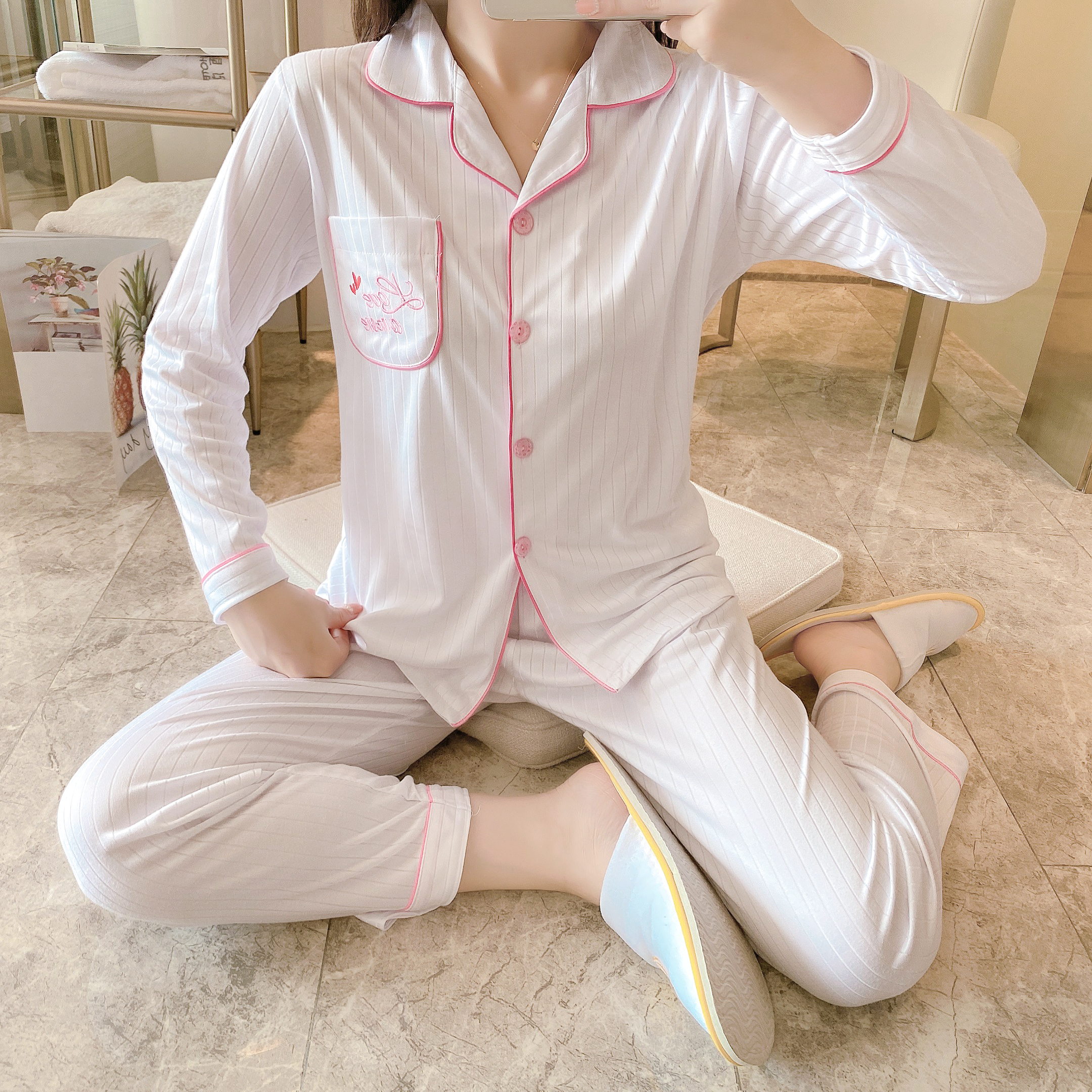 Title 9, Two-piece pajamas with pure cotton buttons