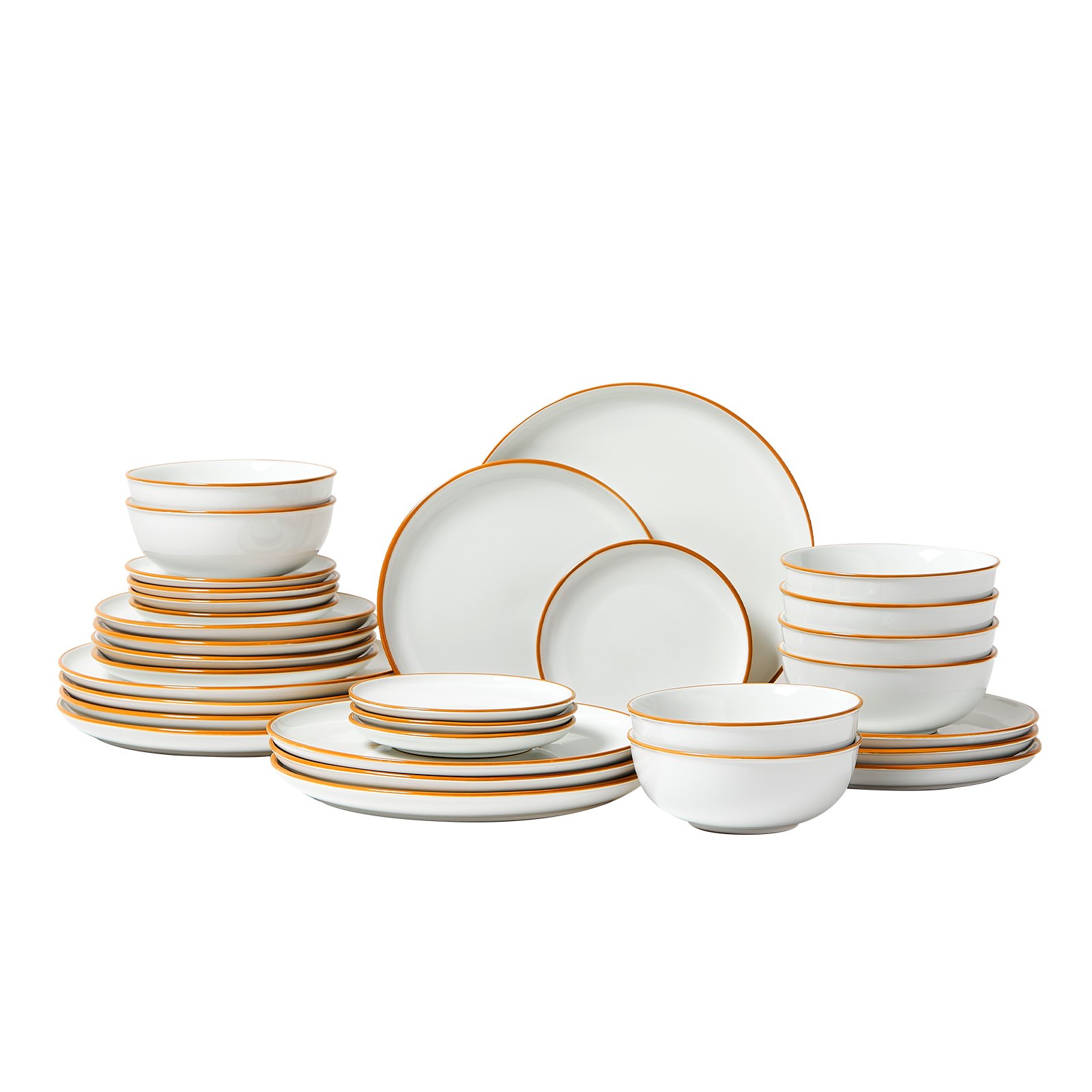 Service de vaisselle 32 pièces, assiettes et bols en céramique – Image 6