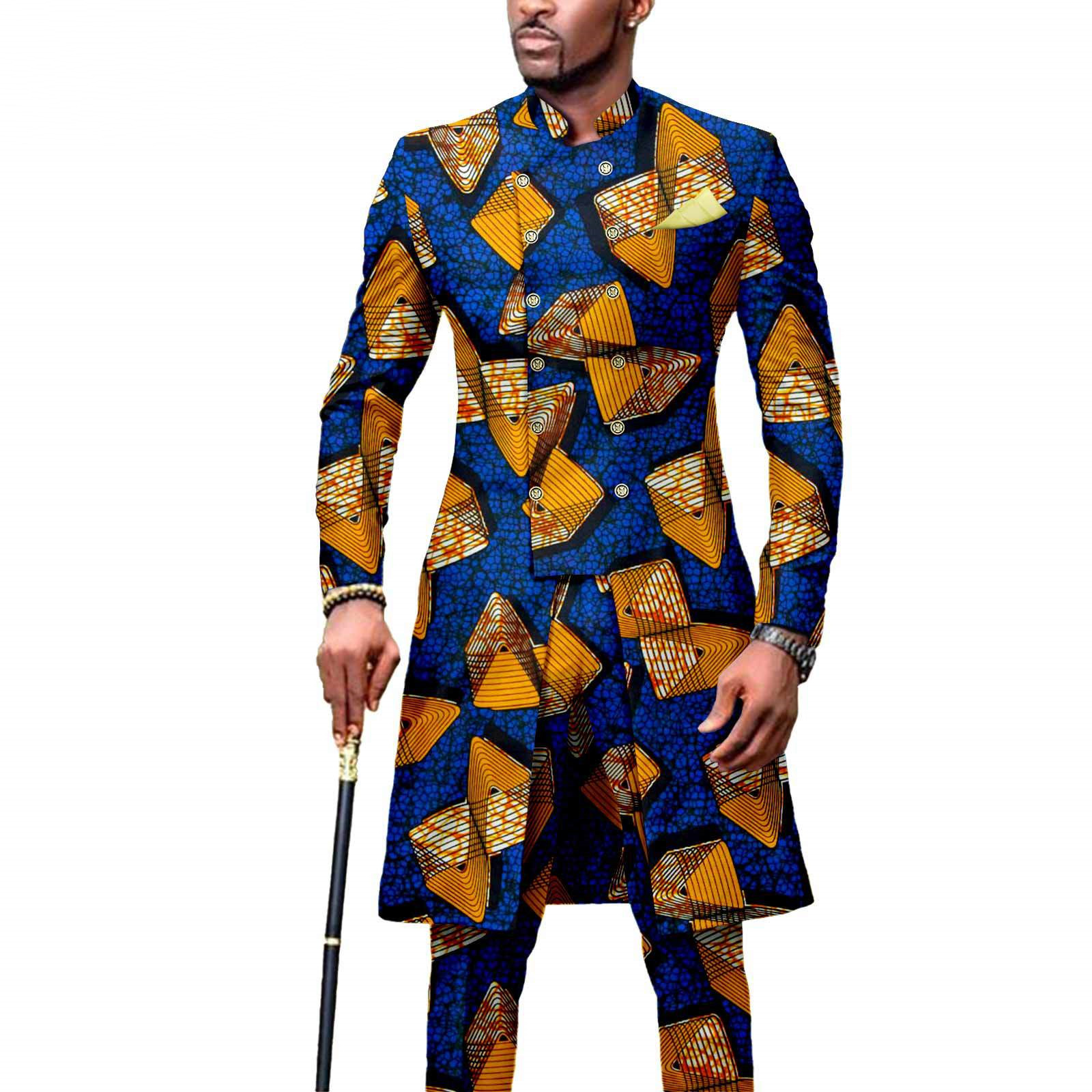 African Men's Slim Fashion Two Piece