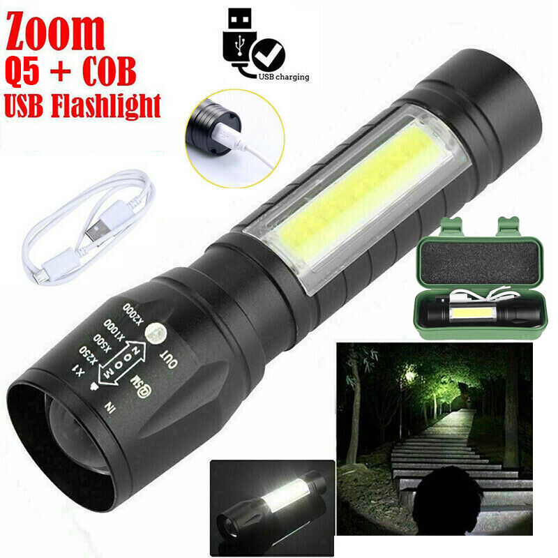 2pcs Super Bright 1500000LM Zoom Flashlight Mini LED Lamp Rechargeable Torch Box — image 2