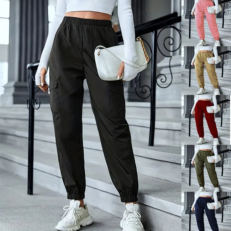 New Cargo Pants Fashion Casual Multi-pocket Elastic Waist Pencil