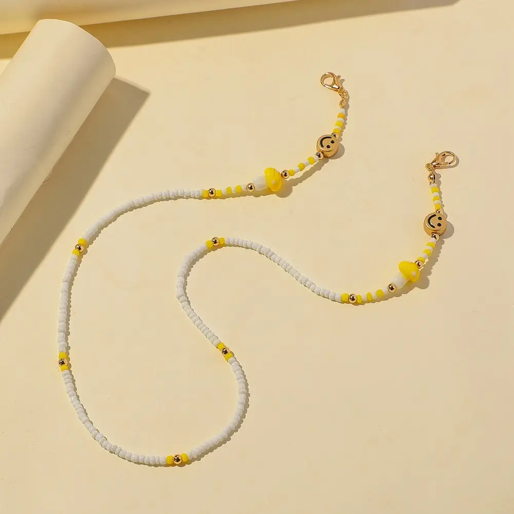 Mask Chain Smile Pearl Rice Beads Eye Chain Resin