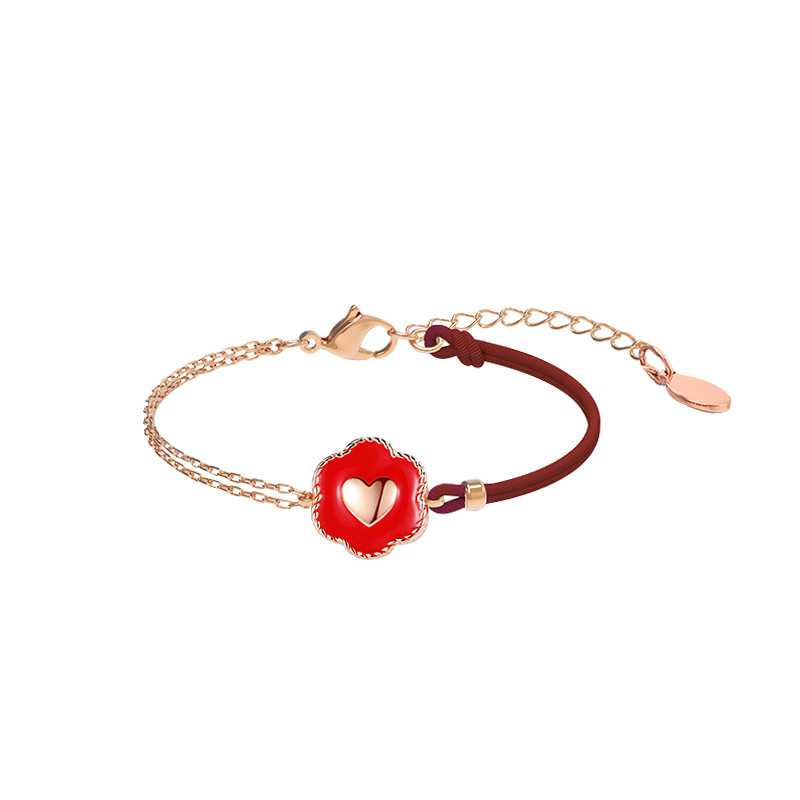 Sterling Silver Couple Bracelet Six-pointed Star Light Luxury Pair Of Braided Rope