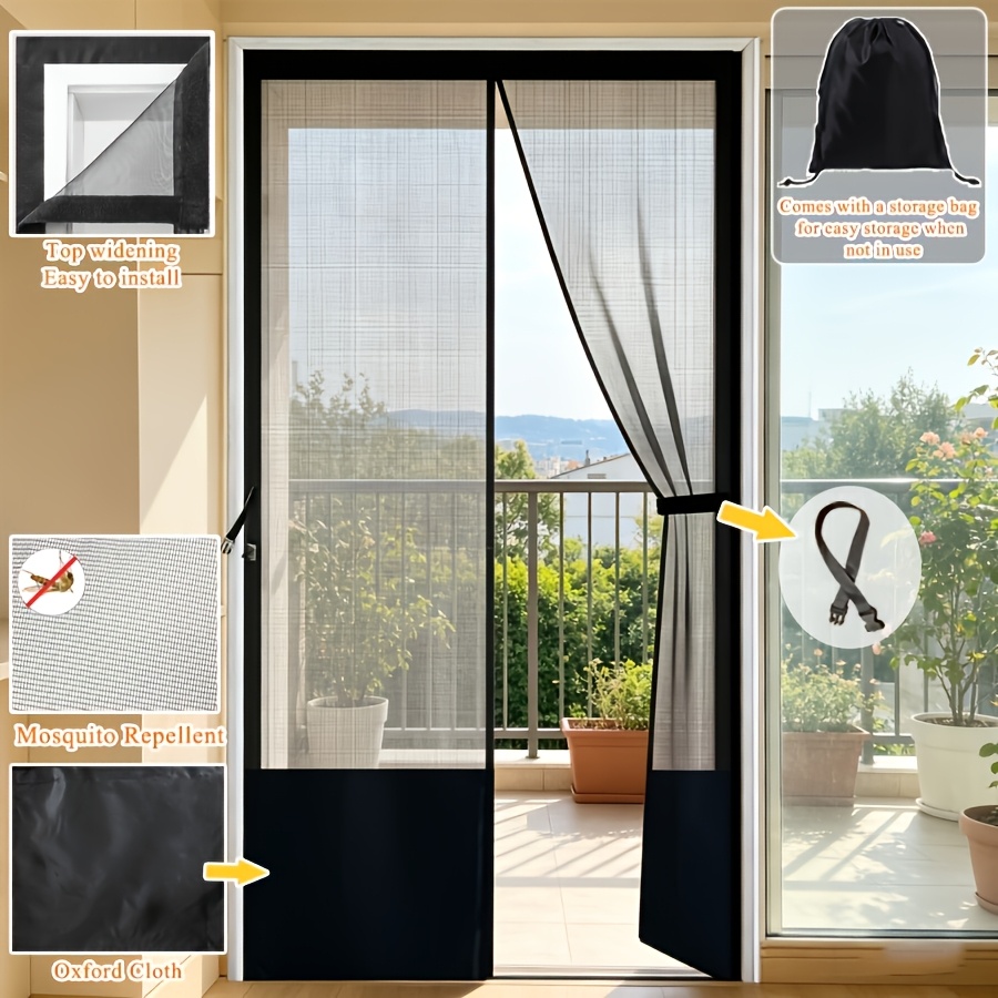 Magnetic Mesh Door Screen, No Drilling Required, Anti-Mosquito Dustproof, Automatic Closure, Pet Friendly, Ideal For Living Room Balcony 6