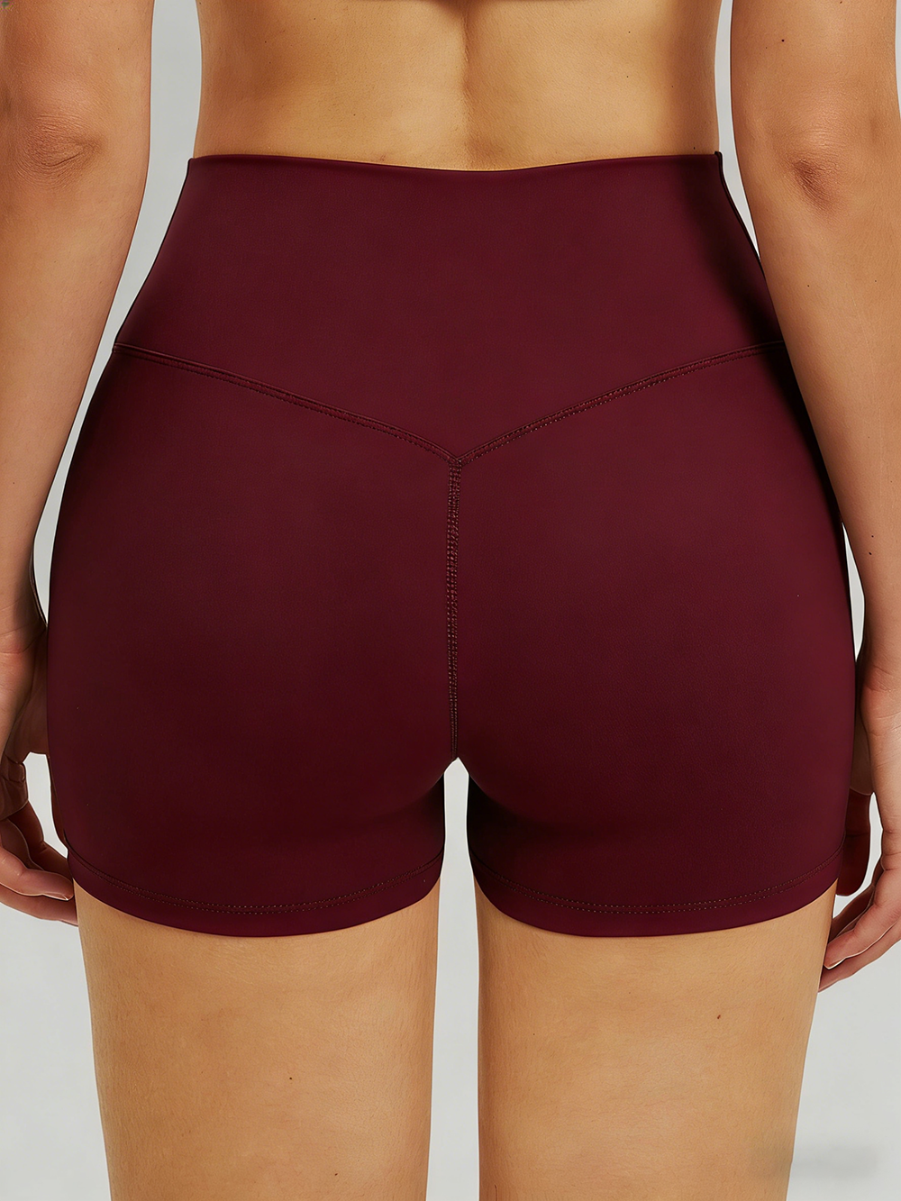 Crossover High Waisted Biker Shorts, picture 3 of 5