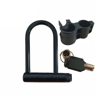 U Shaped Bike Lock Plum Pin W Two Keys Heavy Duty Cable