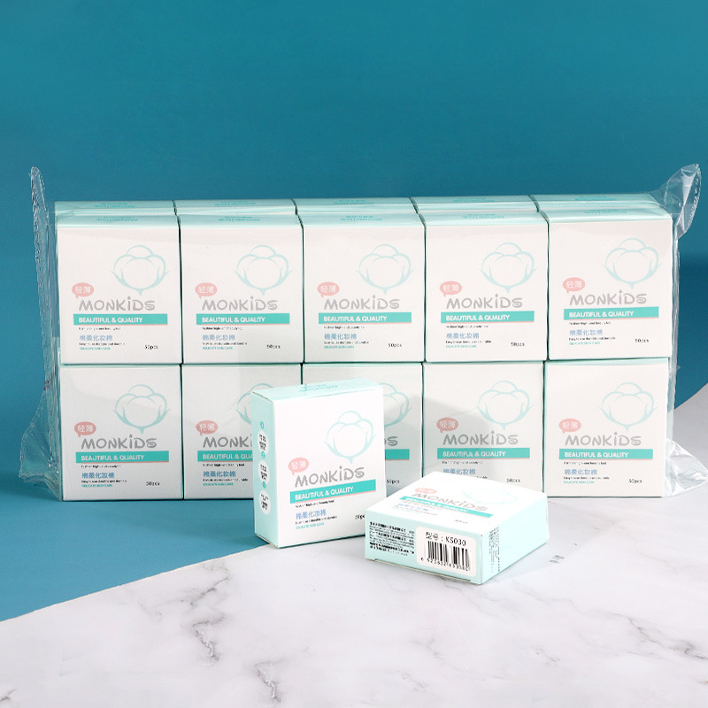 50 Pieces Of Paper Boxed Thin Cotton Puff
