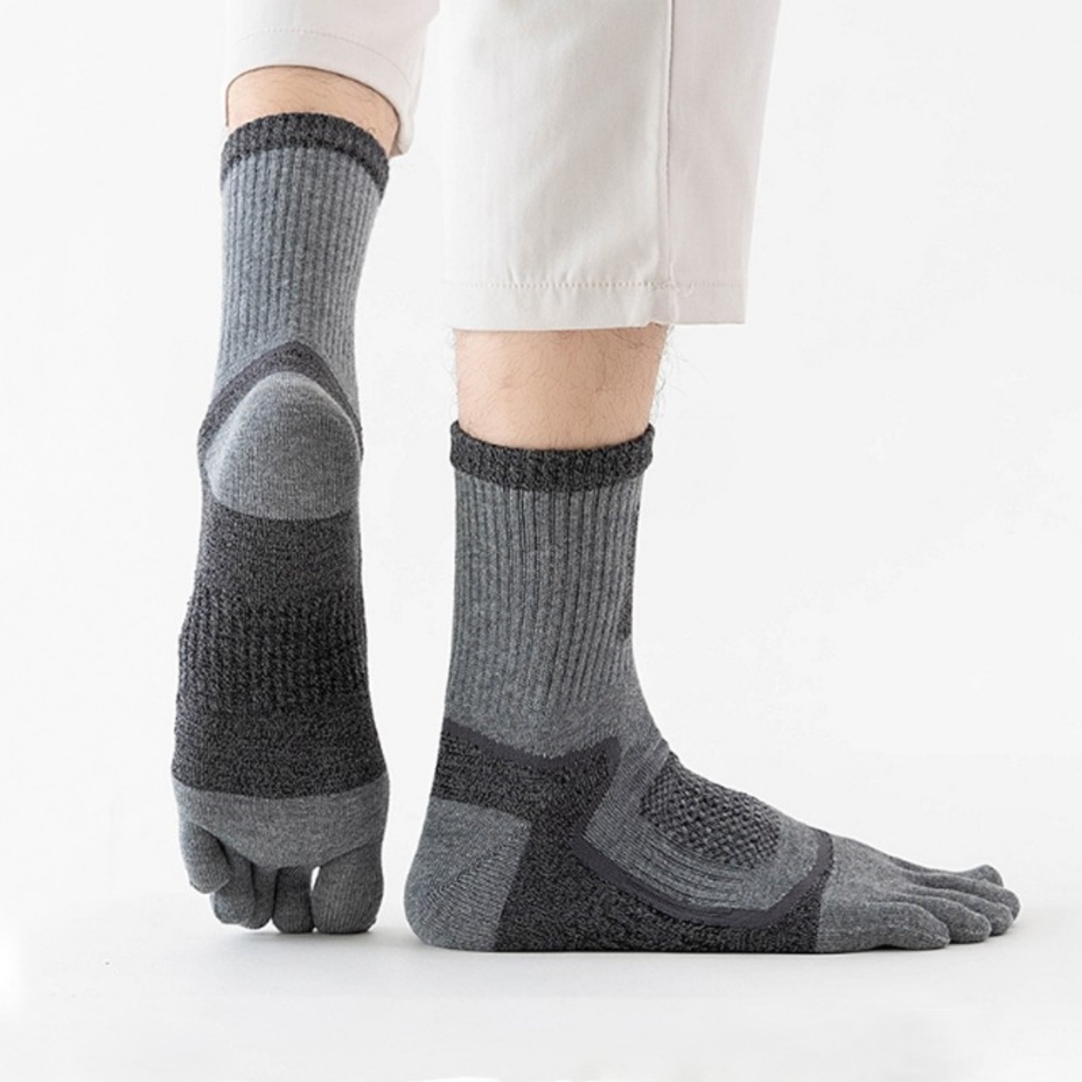 5Pairs Mens Cotton Blend Athletic Running Sports Socks Finger Toe Sock — image 12