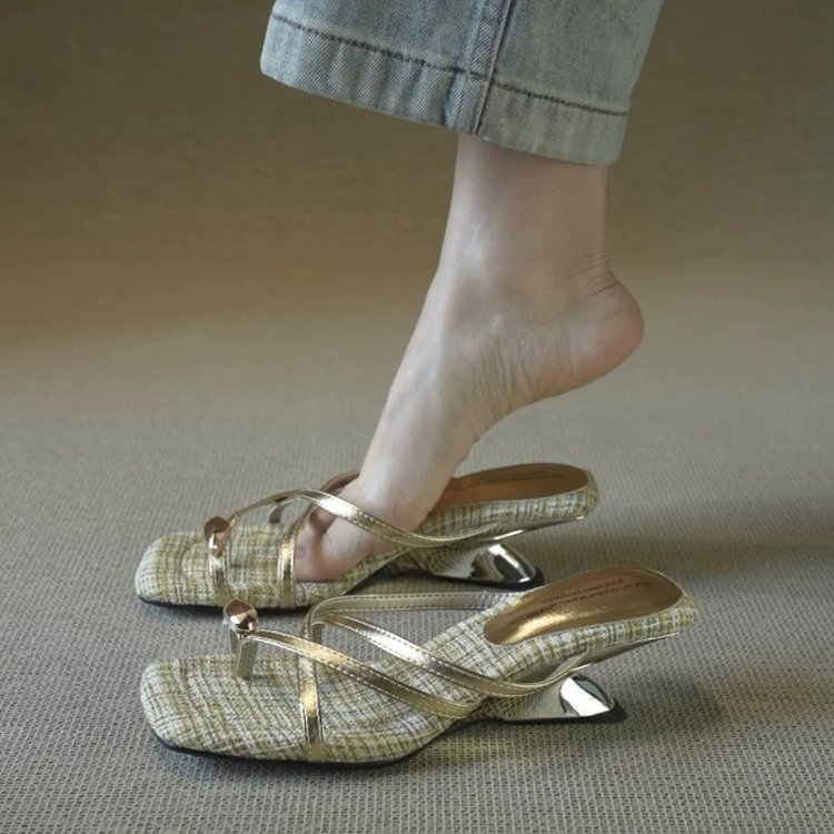 Wedge Heel Thong Sandals