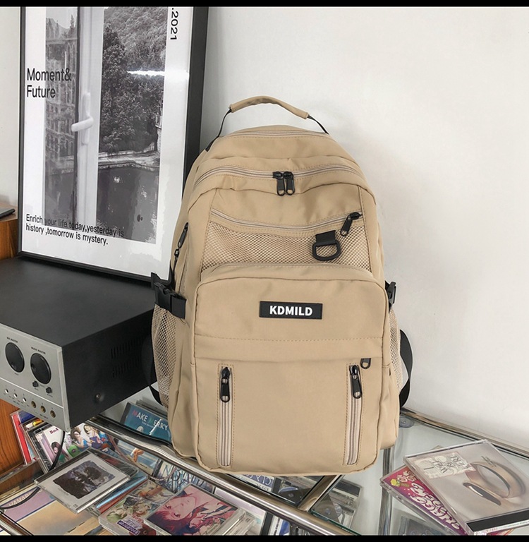 Nylon Backpack For Students School Bag High Capacity Waterproof Zippers Backpack - Picture 9 of 20