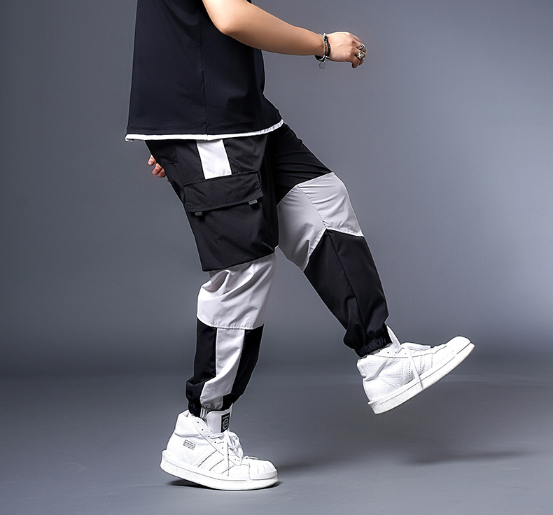 Title 1, Mens Casual White Gray Block Overalls Trousers...