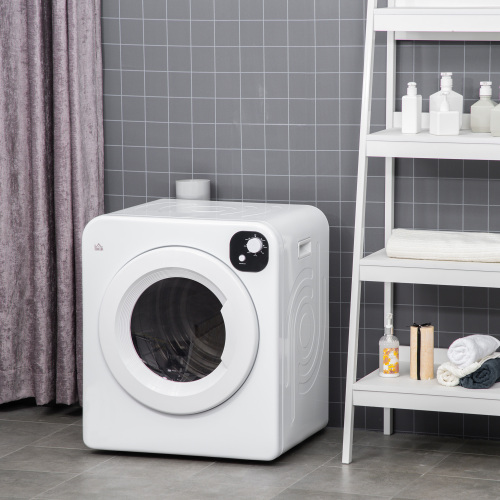 HOMCOM Portable Electric Clothes Dryer, 1300W Front Load Compact Laundry Machine - Picture 9 of 9