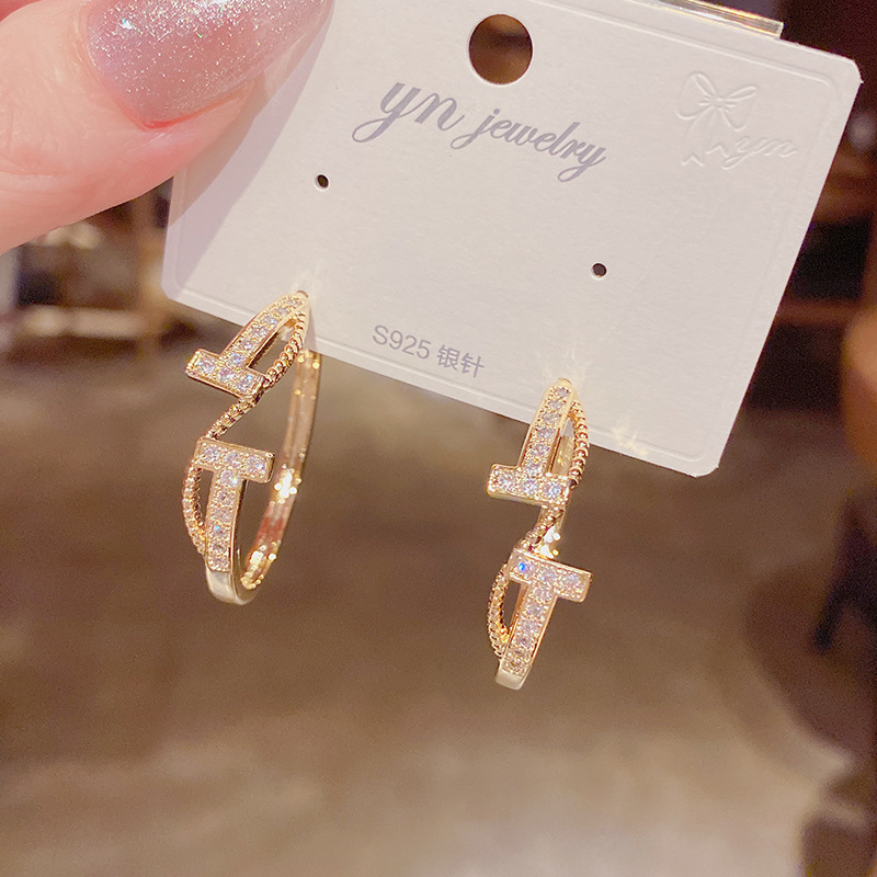 Cold Wind Literary Design Sense Net Red Temperament Earrings