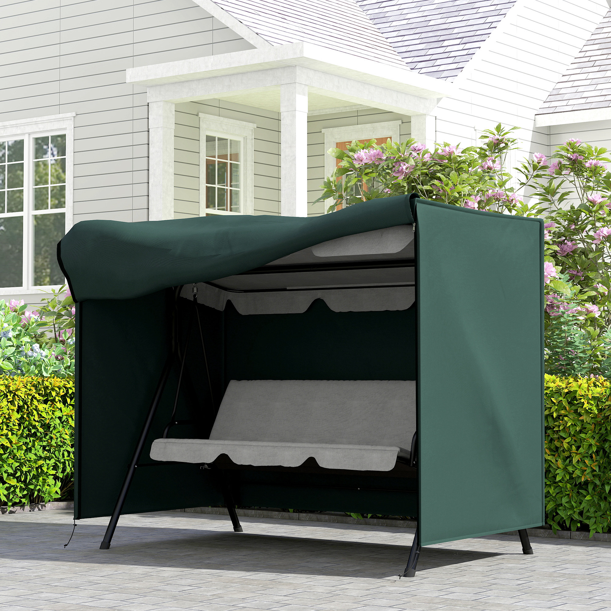 205 X 124 Cm Three Seater Swing Chair Protective Cover Dark — image 3