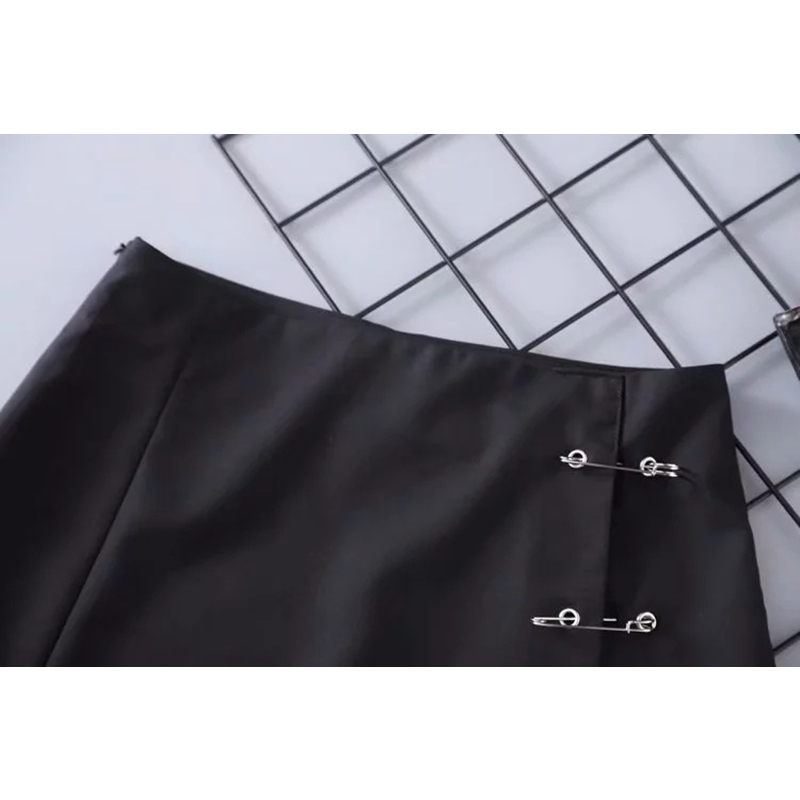 Flectit Punk Rock Style Safety Pin A-Line Mini Skirt With