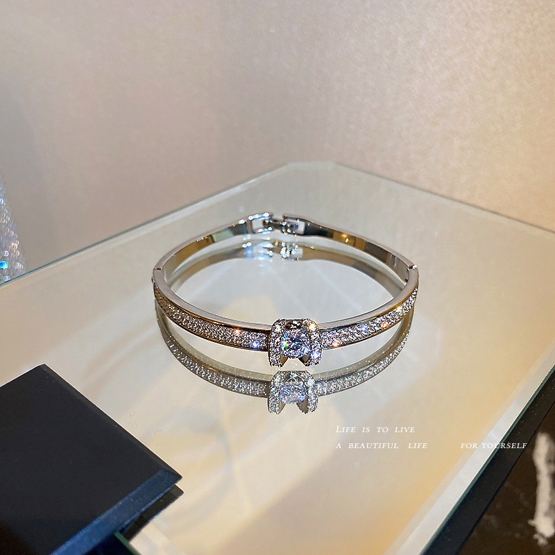 Korean Fashion Geometric Diamond Bracelet Roman Ring