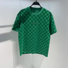 Green Crew Neck Plaid Print Net Red Casual T Shirt - Red - View 1