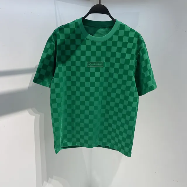 Green Crew Neck Plaid Print Net Red Casual T Shirt Red - Shop at LoveMi