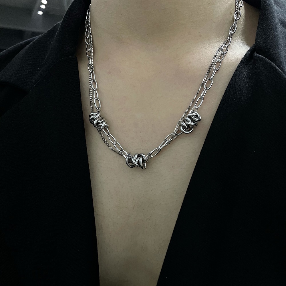 Men's Titanium Steel Layered Necklace