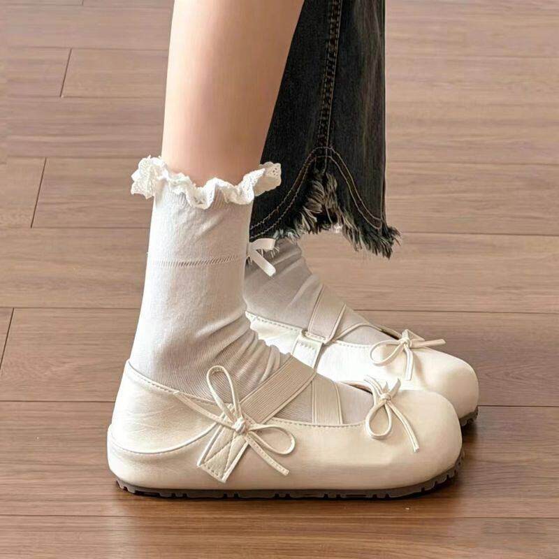 Women French Ballet Style Platform Mary Janes, 2026 New Summer Elegant Platform Leather Casual Shoes product image
