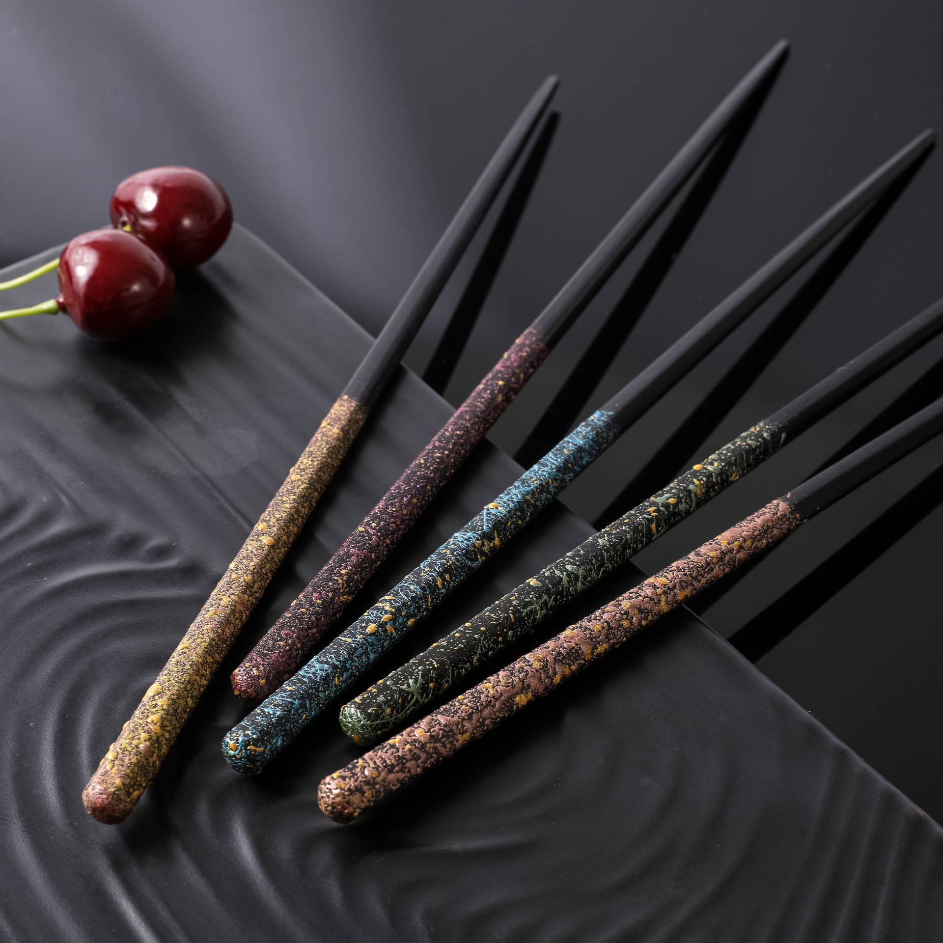 Hexagonal Ink Splashing Chopsticks Tableware