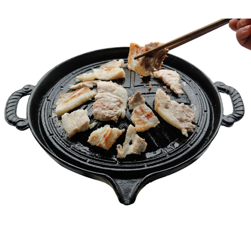 Title 4, Enamel Flat Bottom Boiled Meat Barbecue Pot For...