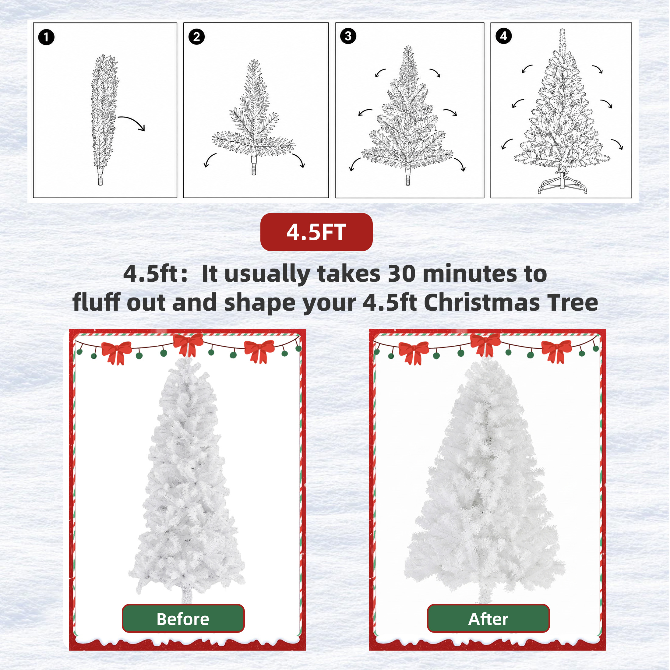 Prelit Christmas Tree, Realistic Spruce, With Metal Stand