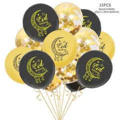 Eid Mubarak Latex Balloon Ramadan Kareem Decoration Festival Party Supplies - 15Pack Moon Sequin Ball Set1 - View 1