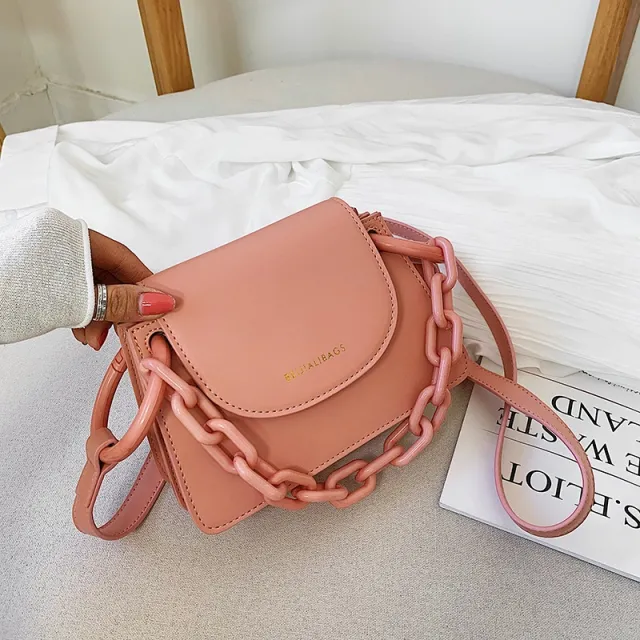 Matte Frosted Chain Clamshell Single Shoulder Bag Women Pink - Shop at LoveMi