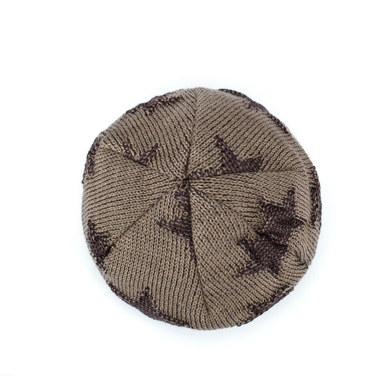 Men's Warm Pentagram Pullover Knitted Wool Hat