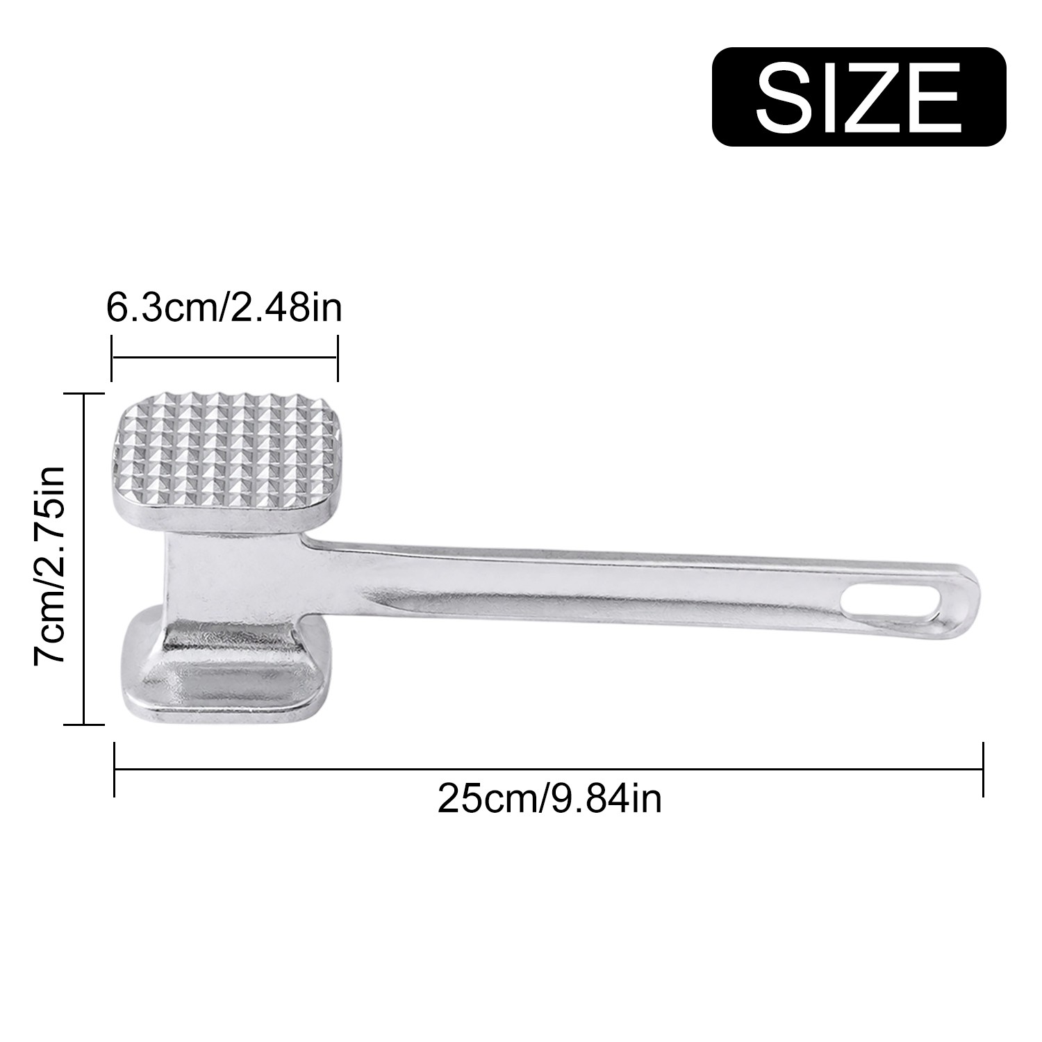 Dual Sided Meat Mallet Tenderiser Steak Chicken Beef Hammer Kitchen Pounder — image 2
