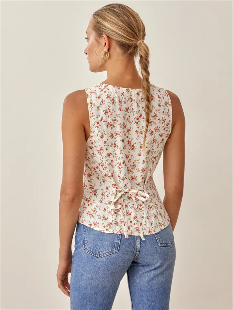 Fashion Print Women's Style Small  And Sweet Top