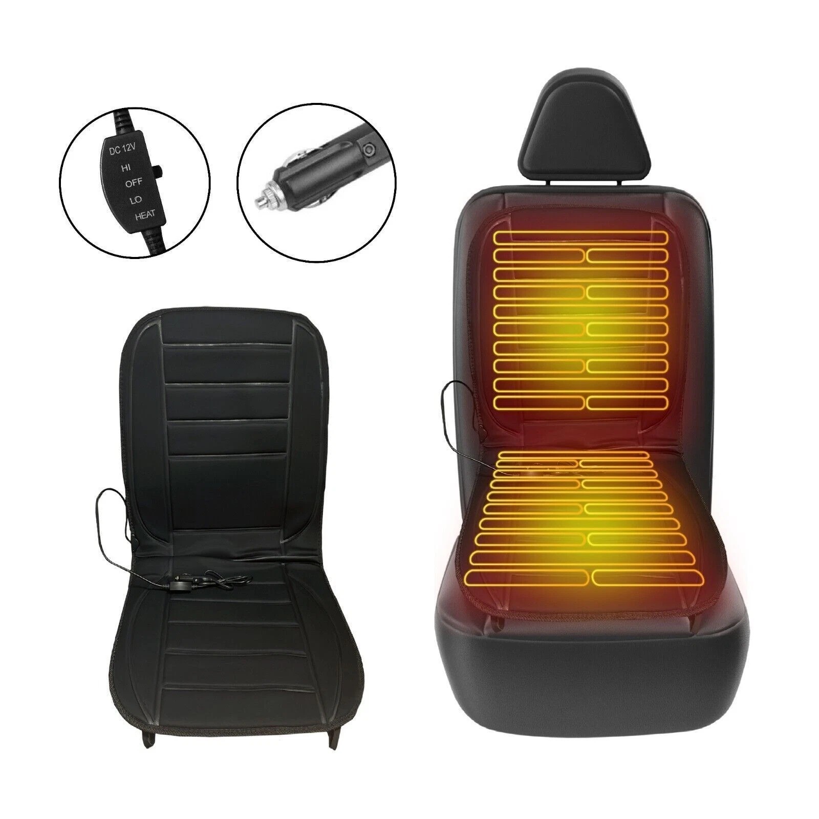 12V Car Seat Pad Cushion Cover Heating Heater Heated Cold Winter Warm Universal — image 11