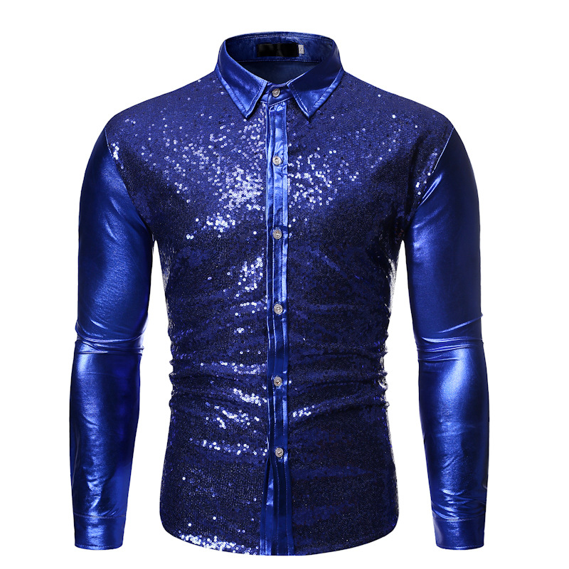 Title 6, Nightclub Multicolor Shirt Cool Sequin Gilded D...