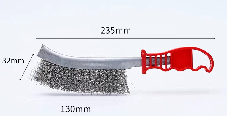 Title 7, Stainless steel knife brush with plastic handle