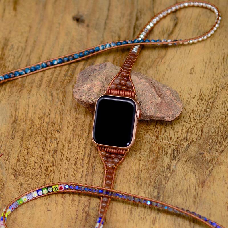 Square Colored Glass Beads Braided Winding Fashion Trend Strap Bracelet