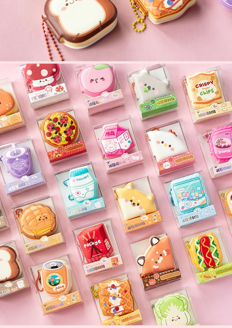Stress-Relief Mini Sticky Notes Adorable Mini Bean-Shaped Notebook Cute And Super Cute Pocket Memo Pad 9